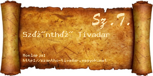 Szánthó Tivadar névjegykártya