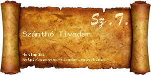 Szánthó Tivadar névjegykártya