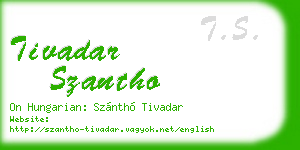 tivadar szantho business card