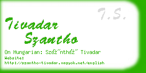 tivadar szantho business card